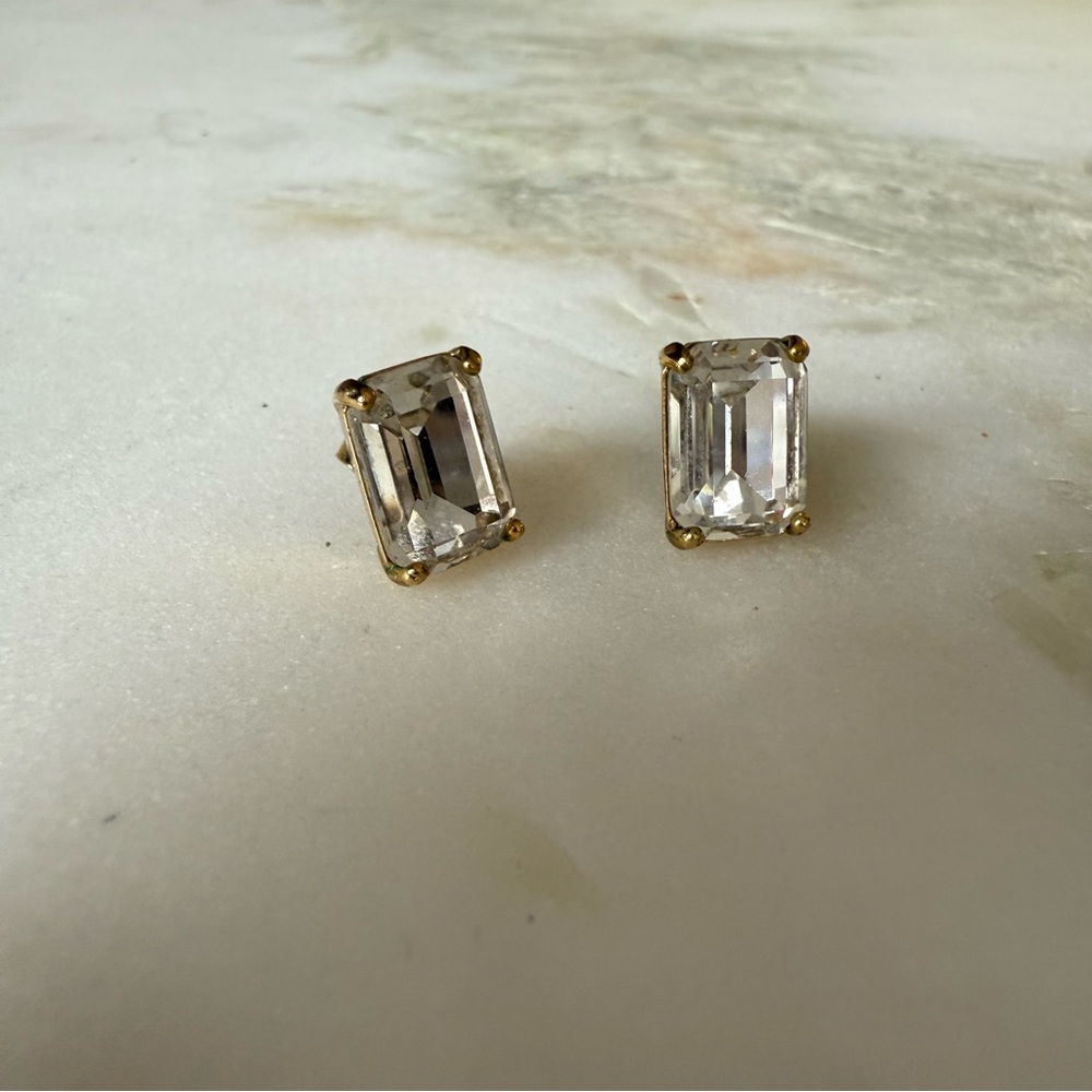 Kate Spade Gold Rectangular Stud Earrings - image 2